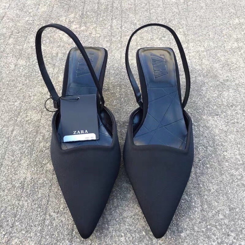 GIÀY CAO GÓT ZARA HỞ GÓT ĐẾ AIRFIT MÀU XANH LÁ