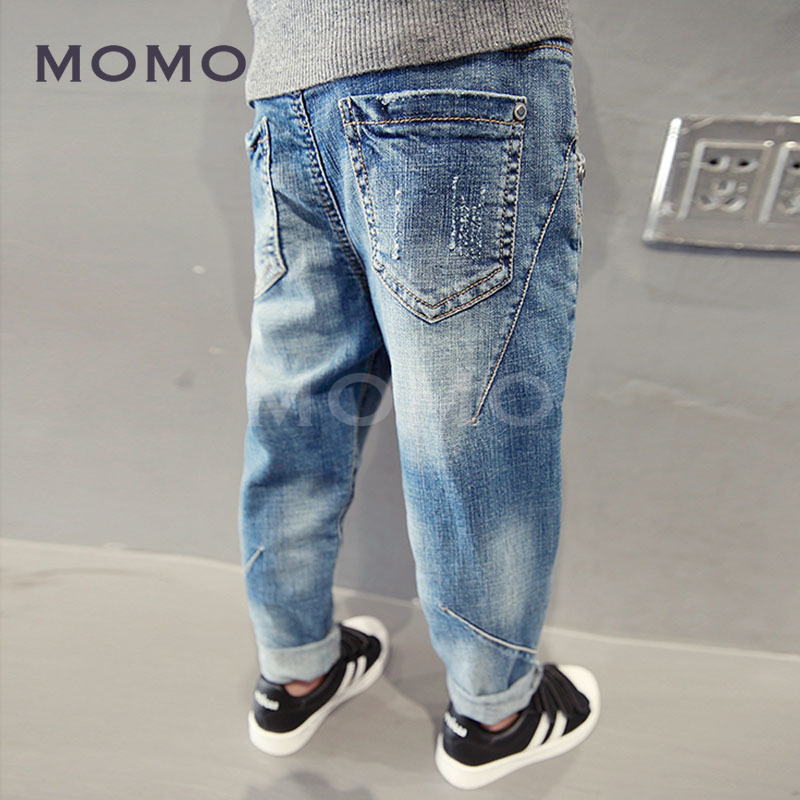 Quần Denim Kiểu Dáng Đơn Giản Phong Cách Retro Cho Bé Trai Từ 2-12 Tuổi