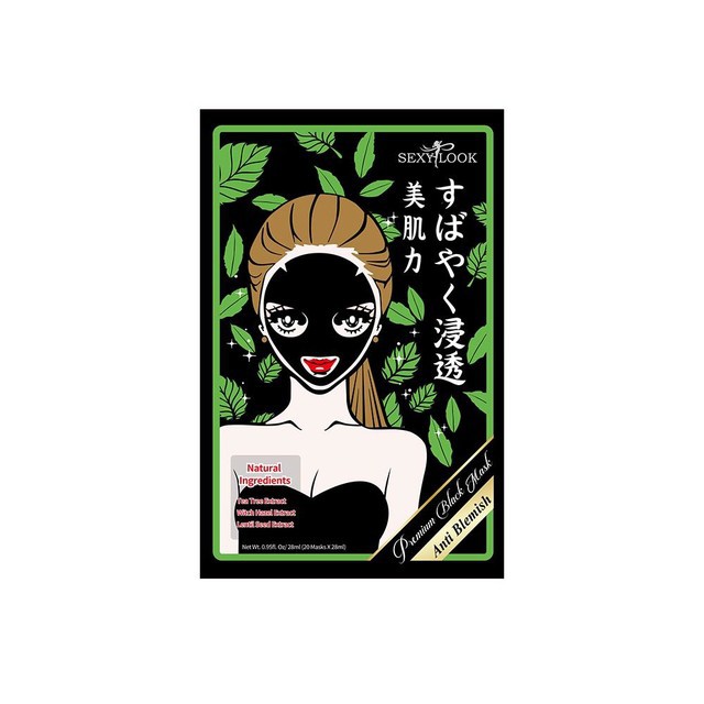 Mặt Nạ Tràm Trà Kiểm Soát Dầu &amp; Mụn Sexylook Tea Tree Anti Blemish Black Facial Mask 28ml