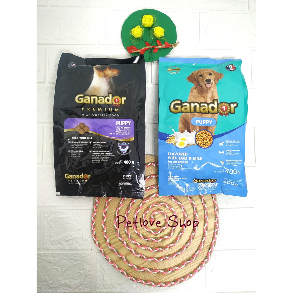 Combo Ganador Puppy túi 400g, hai vị cho chó con