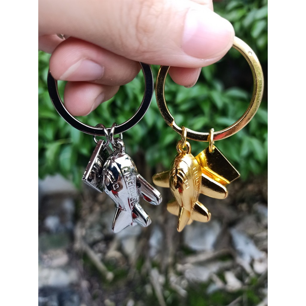 Móc khóa inox hình máy bay