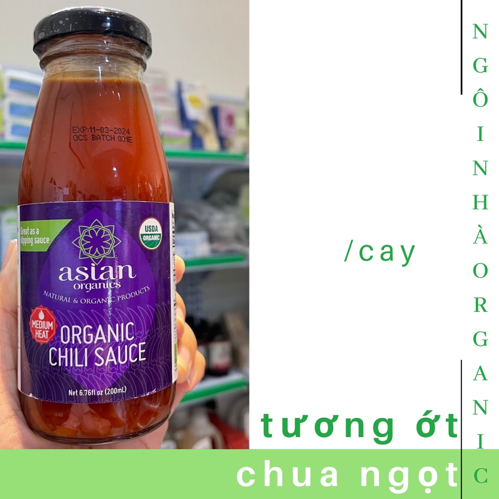 Tương ớt cay/chua ngọt hữu cơ 200ml Asian Organics Organic Sweet &amp; Sour Sauce