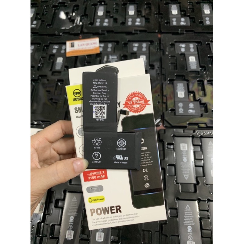 Pin ip X zin dung lượng cao 3100 mAh