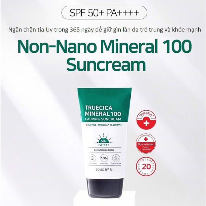 Kem Chống Nắng Some By Mi Truecica Mineral 100 Calming Tone Up Suncream 50PA++++ 50