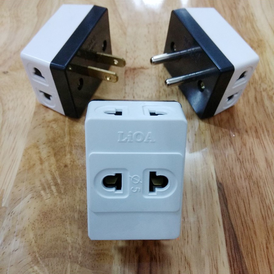 LIOA Phích cắm đực - Phích cắm cái, ổ nối chuyển 3 chấu, chất lượng cao - BH 12 Tháng