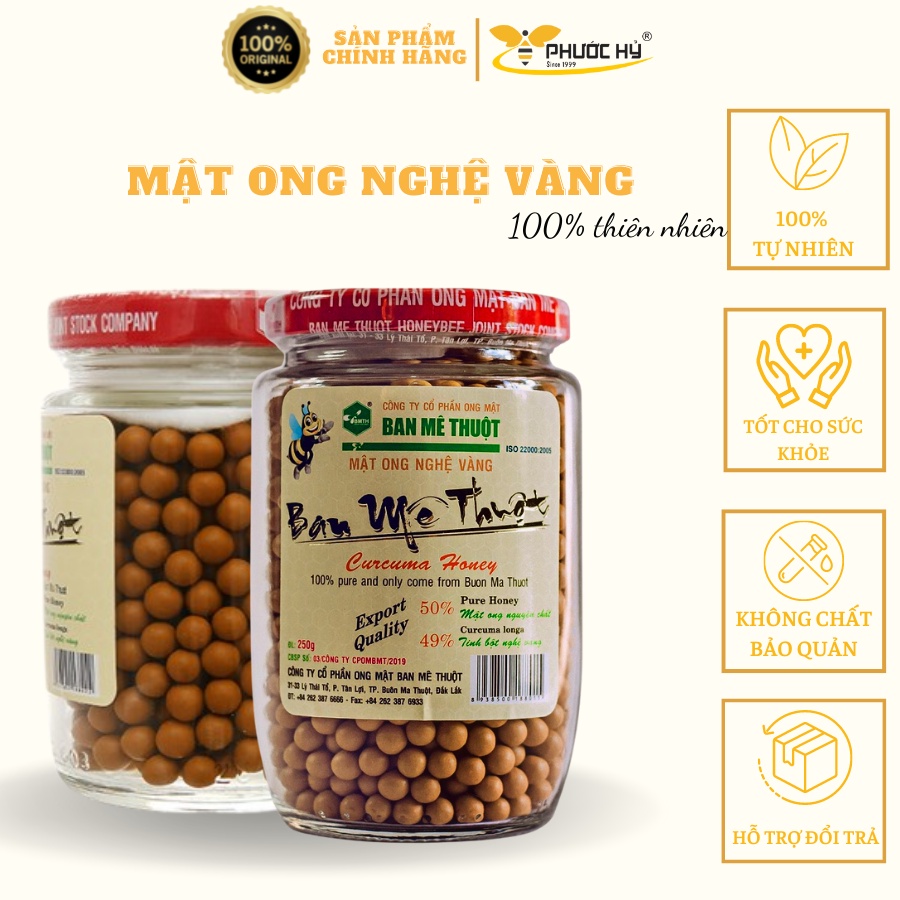 Combo 5 lọ Mật ong viên nghệ  Buôn Mê Thuột 250g 100% Nguyên Liệu Tự Nhiên, Đã Được Kiểm Định và Công Bố Chất Lượng