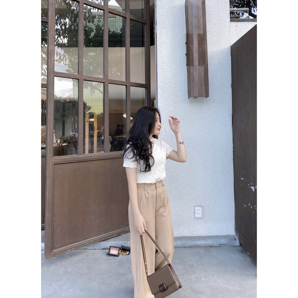 Quần nữ ống suông rộng lưng cao Ma Vie