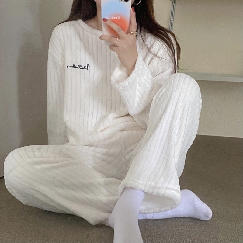 Đồ Bộ Mặc Nhà Lông Mềm, Đồ Ngủ Bông Giữ Ấm Mùa Đông