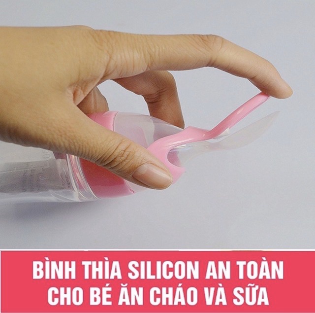 Bình thìa silicon ăn dặm an toàn cho bé