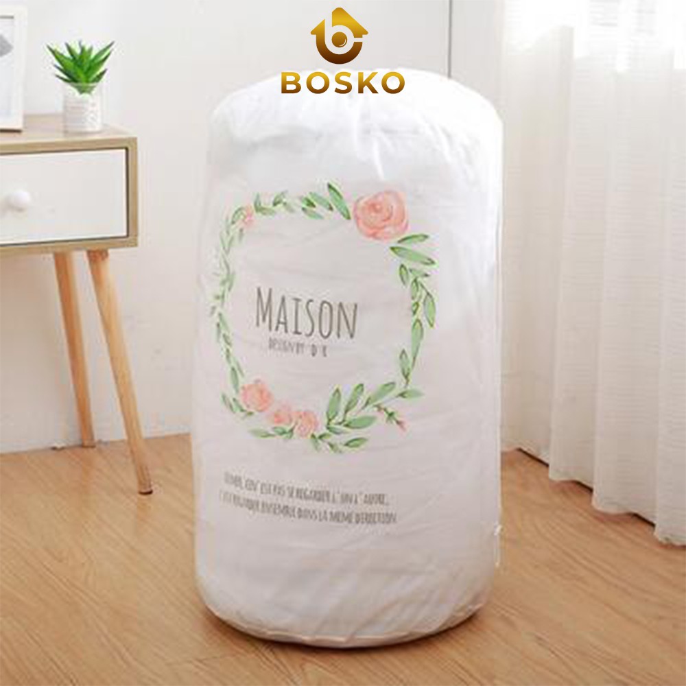 Túi dây rút vải dù nhựa chống thấm đựng chăn màn quần áo size nhỏ 40L (Giao màu ngẫu nhiên) - Bosko