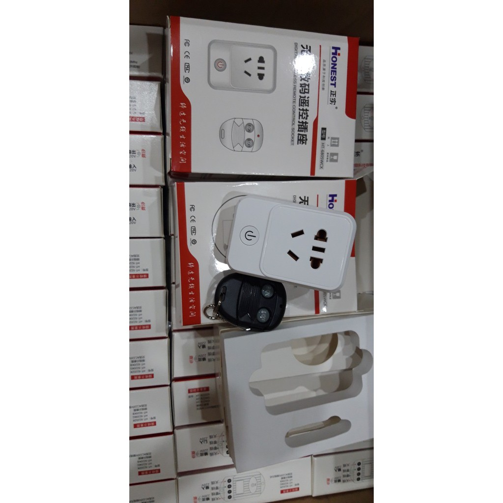 Ổ cắm điều khiển từ xa 100M 2000W 10A honest HT 6805WCX công tắc điều khiển từ xa