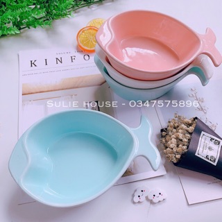 Bát sứ trái tim hình cá size lớn