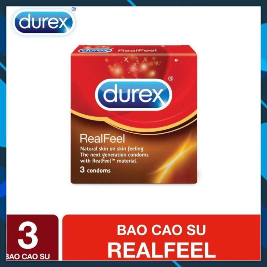 [FREE SHIP - CHÍNH HÃNG] Bao cao su Durex Real Feel 3 bao