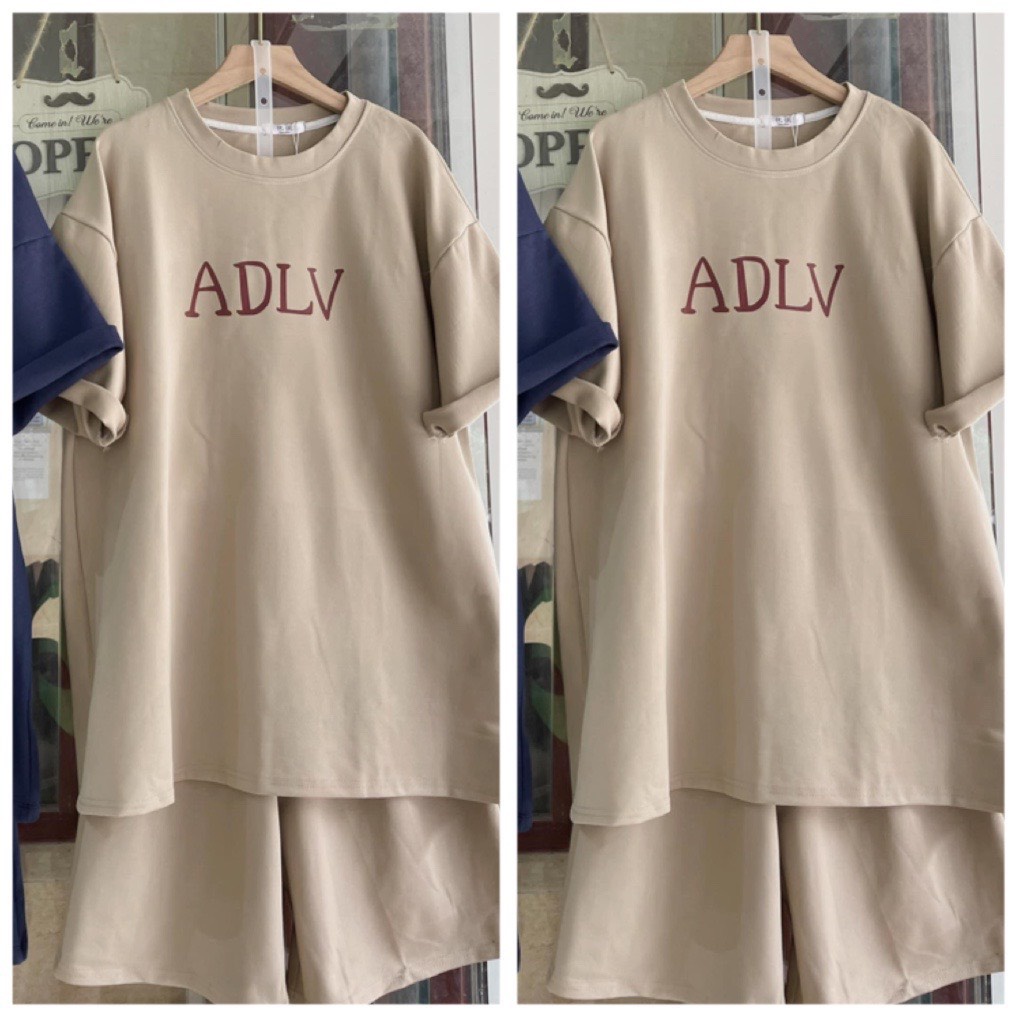 Bộ Đùi Nam Nữ Form Rộng Hàn Quốc ADLV- Bộ Đùi Tay Lỡ  Dày Mịn Thoáng Mát Thiết Kế  Kiểu Dáng Năng Động Trẻ Trung