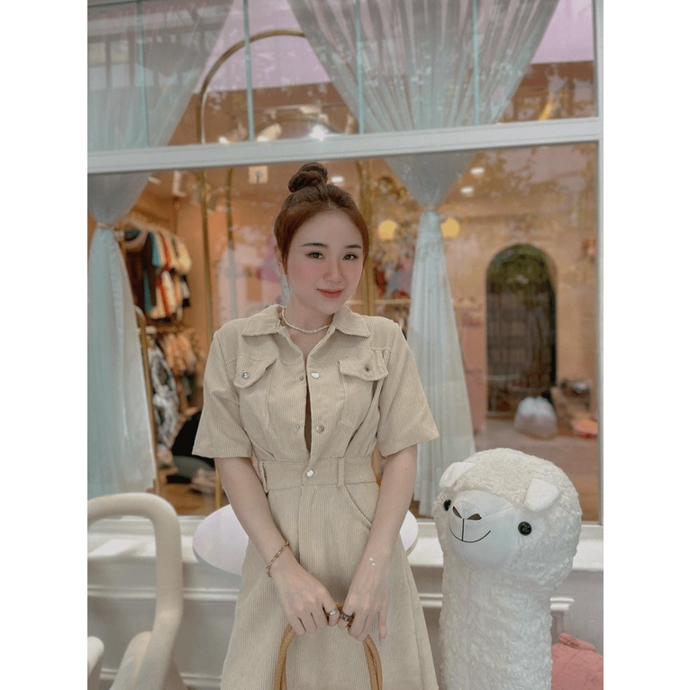 (Mẫu Mới) ĐẦM NỮ, VÁY NHUNG TĂM THIẾT KẾ DÁNG XẺ TRƯỚC PHONG CÁCH CÔNG SỞ TRẺ TRUNG UP hhp