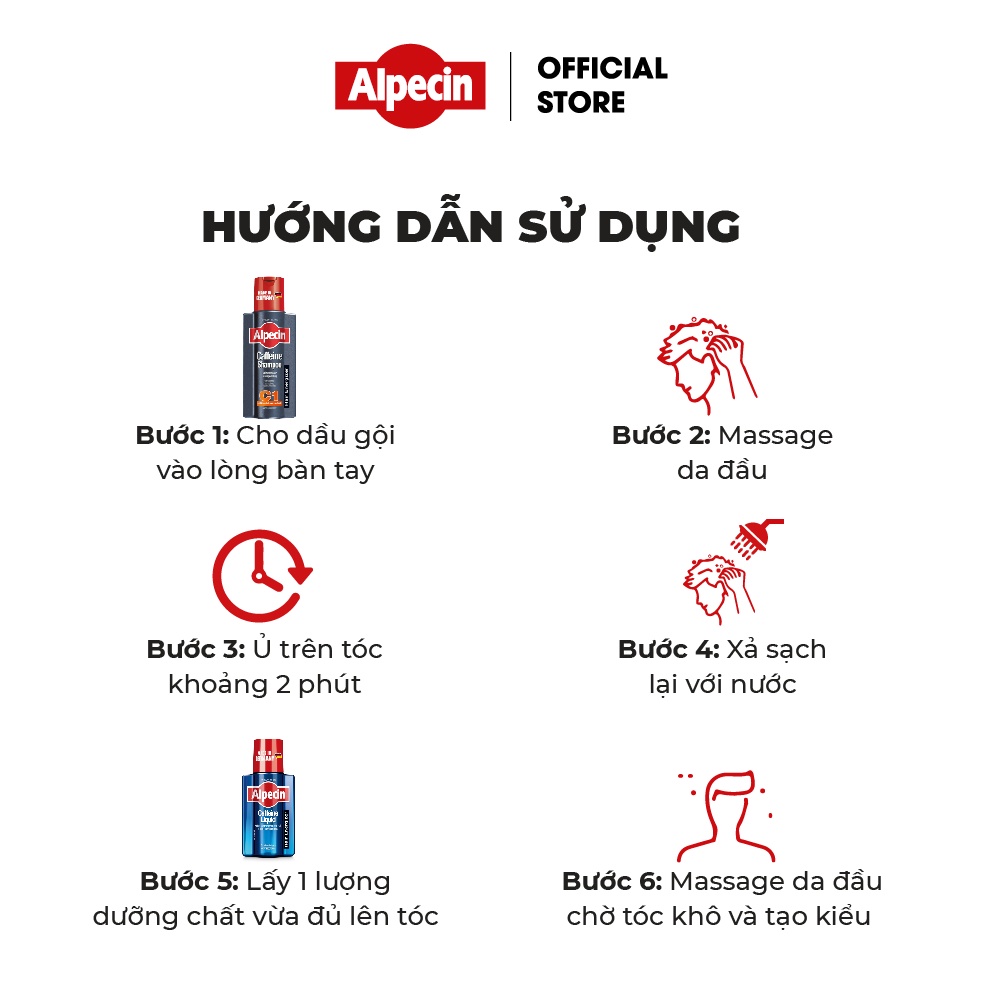 Bộ dầu gội và tinh chất ngăn rụng tóc Alpecin C1 250ml caffeine giúp tóc chắc khỏe hương nước hoa