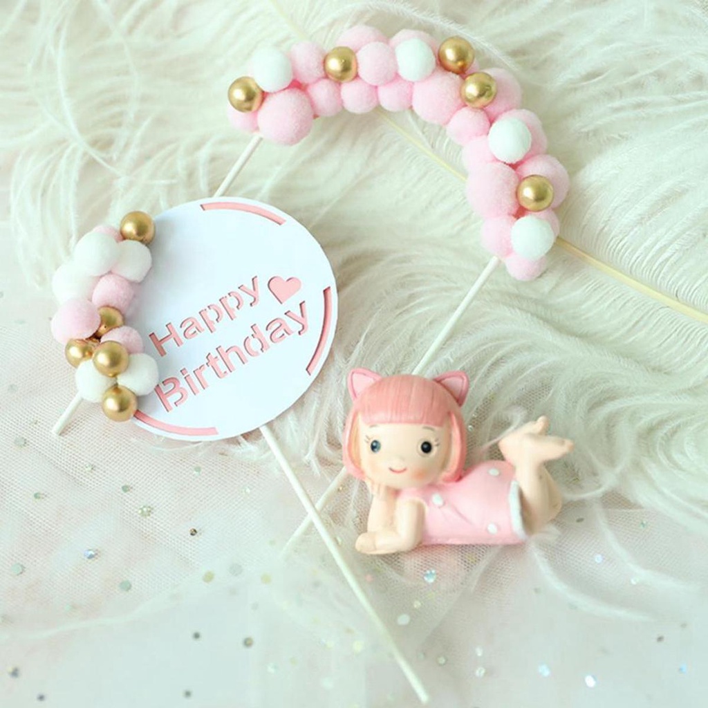 NICKOLAS Que Cắm Trang Trí Bánh Kem Hình Chữ Happy Birthday Đám Mây Mềm Mại DIY