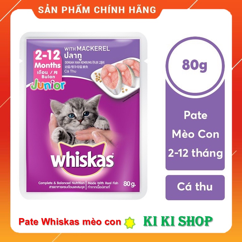PATE CHO MÈO CON VÀ MÈO LỚN - WHISKAS GÓI