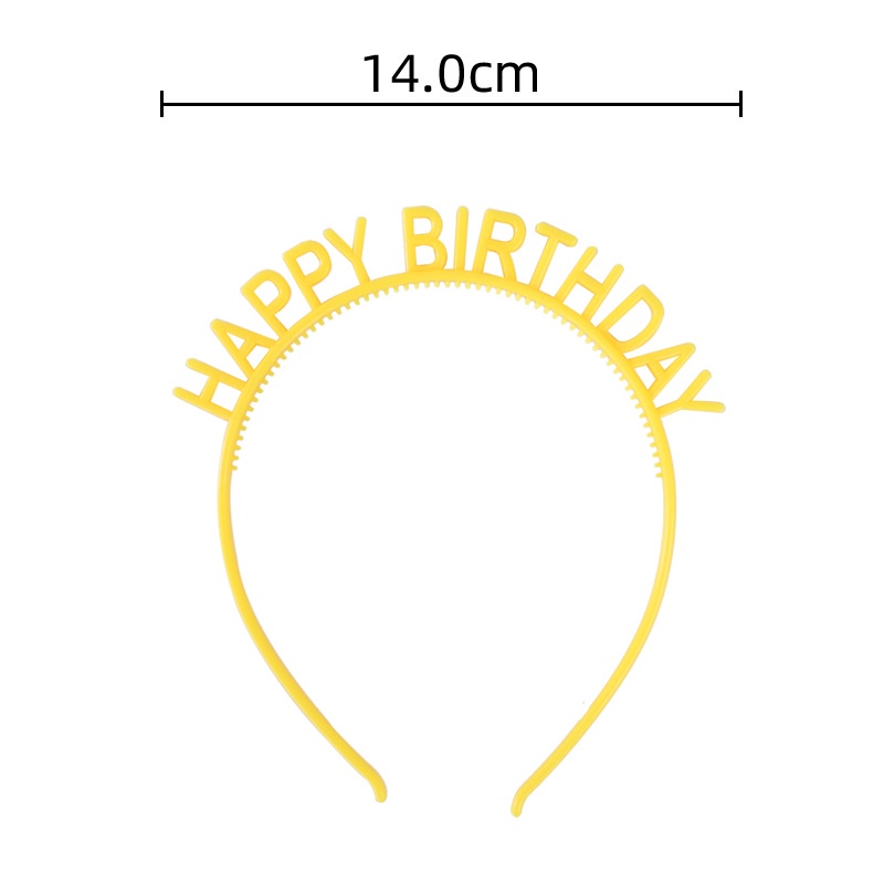 Cài bờm tóc Happy Birthday iLita, băng đô chúc mừng sinh nhật cute dễ thương đủ màu hồng, vàng, đỏ, xanh, tím trang trí