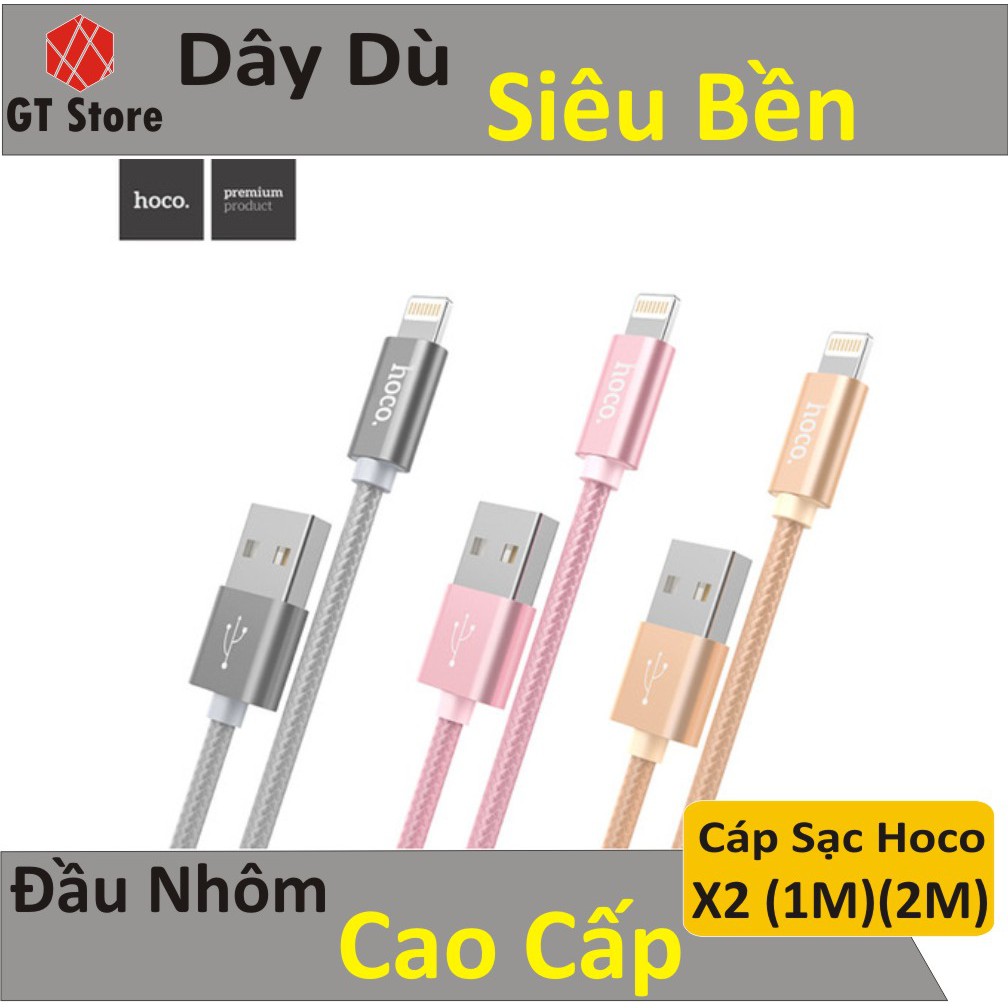 Cáp sạc HOCO X2(1M)(2M)- Sạc nhanh Iphone, Ipad- HOCO X2 Lightning- Chính hãng