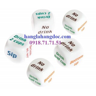 Xí ngầu uống bia rượu tiếng Anh 2cm (6 mặt) sát phạt vui nhộn