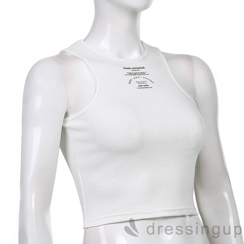 Áo Croptop Sát Nách Dáng Ôm In Chữ Cá Tính Cho Nữ | BigBuy360 - bigbuy360.vn