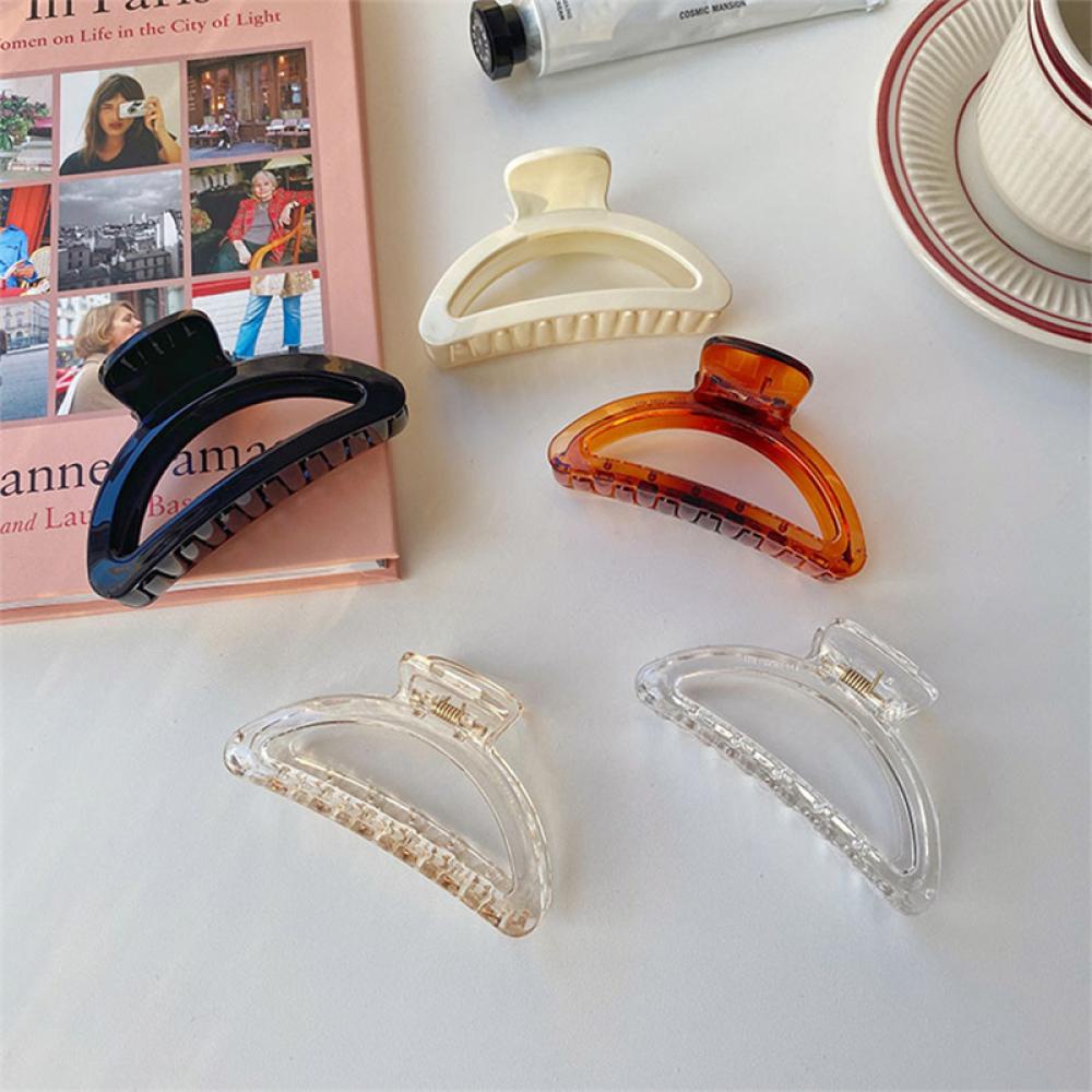 Kẹp Tóc Hình Quạt Rỗng Bằng Acrylic Đơn Giản J2R3