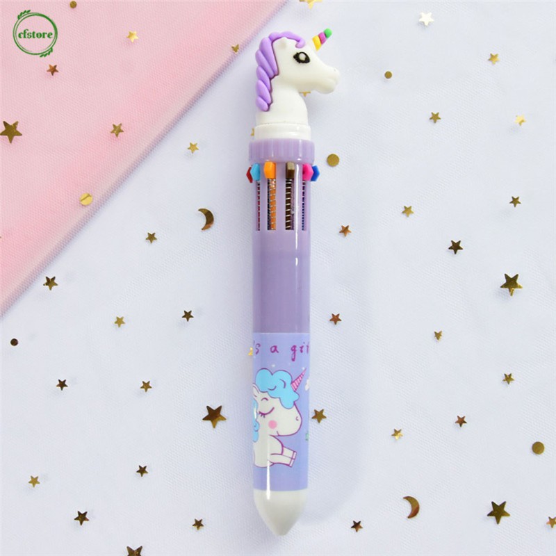 Bút bi 10 màu sắc trang trí kì lân đáng yêu