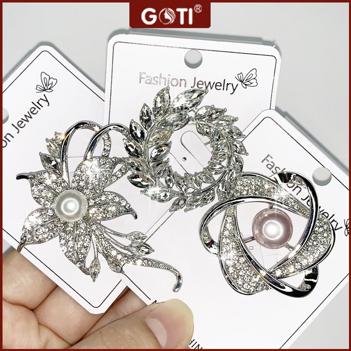 GOTI 14 - Charm Cài Áo Cành Hoa Cao Cấp Kiểu Tag Cài Váy Đẹp Thanh Lịch Dành Cho Nữ Kiểu Dáng Hoa Cao Cấp Đa Dạng