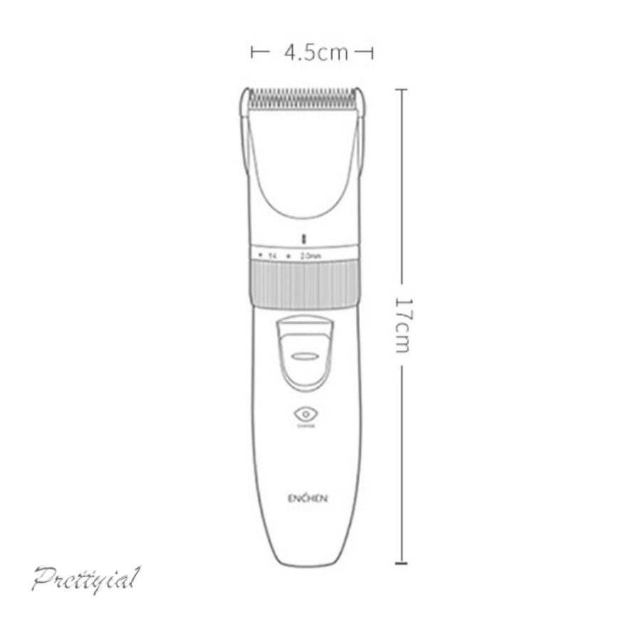 [PRETTYIA1]Professional Hair Trimmer for Men USB Rechargeable White