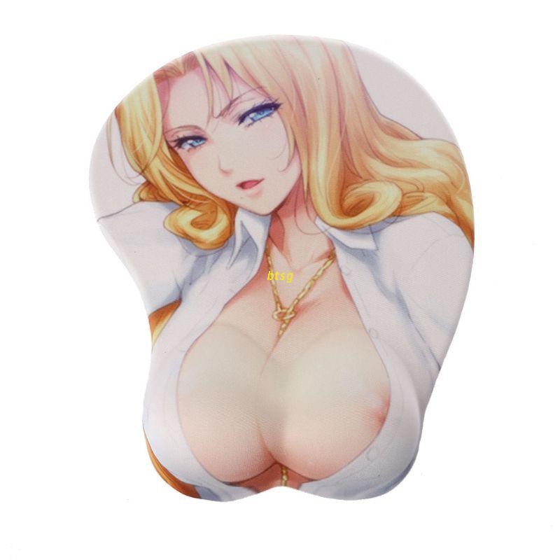 btsg Creative Cartoon Anime 3D Sexy Beauty Chest Silicone Mouse Pad Wrist Rest Support