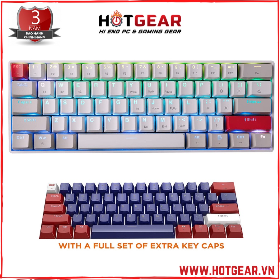 Bàn phím cơ Newmen Dual mode GM610 Bluetooth ( Tặng kèm bộ Keycap )