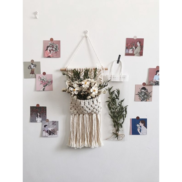 Mành Treo Rèm Treo Tường Macrame Mini Trang Trí Dacor Nhà Cửa