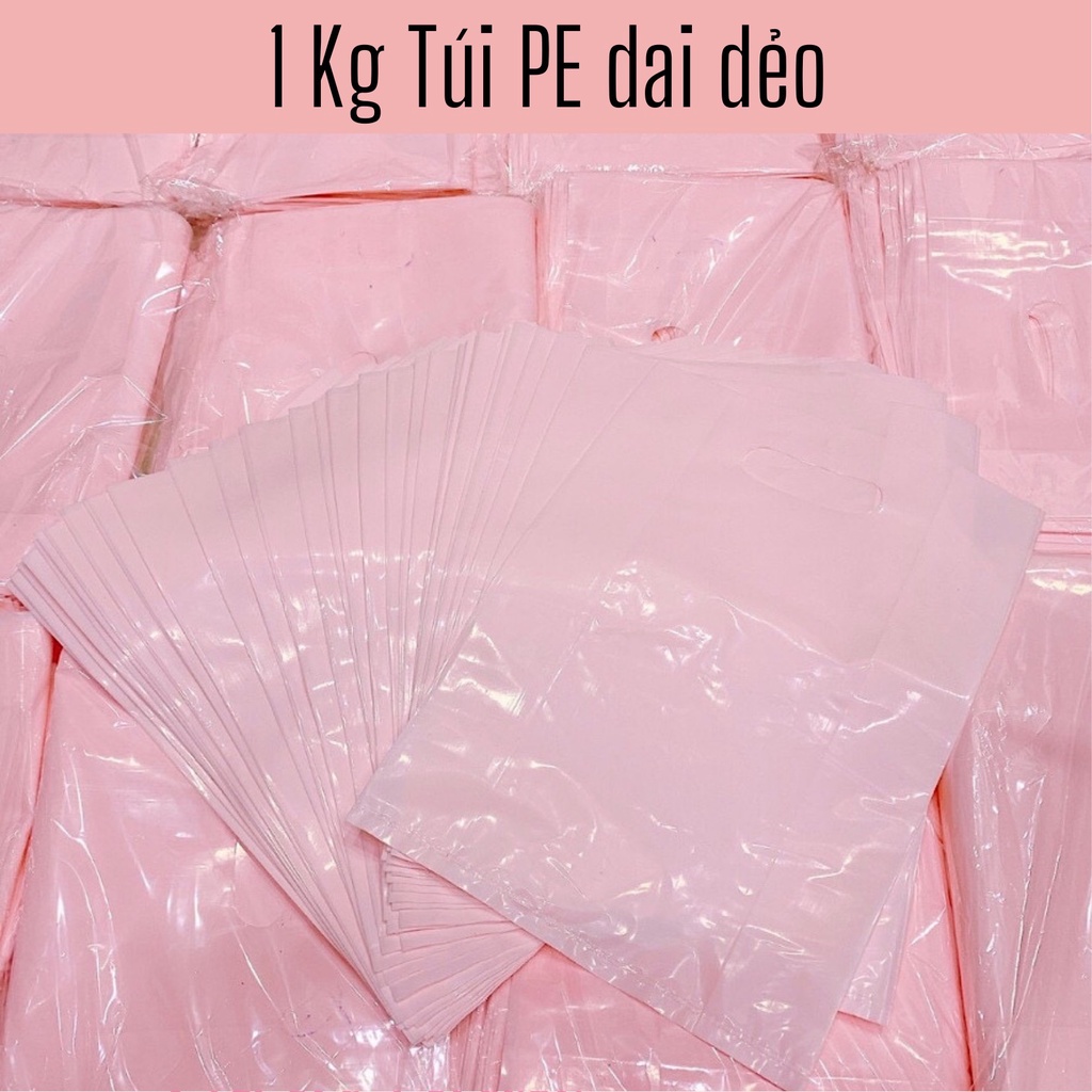 FULL SIZE - 1KG Túi Nilong Hột Xoài Màu Hồng Pastel Ngọt Ngào - Túi Hột Xoài PE Trơn Bóng