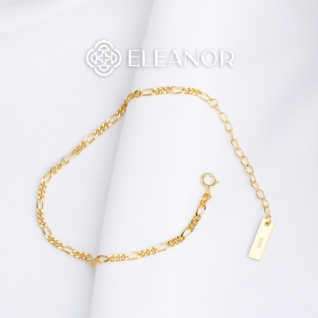 Lắc Tay Bạc Nữ Eleanor Mạ Vàng 14K Hình Mắt Xích Mỏng Basic, Thời Trang - SP001263