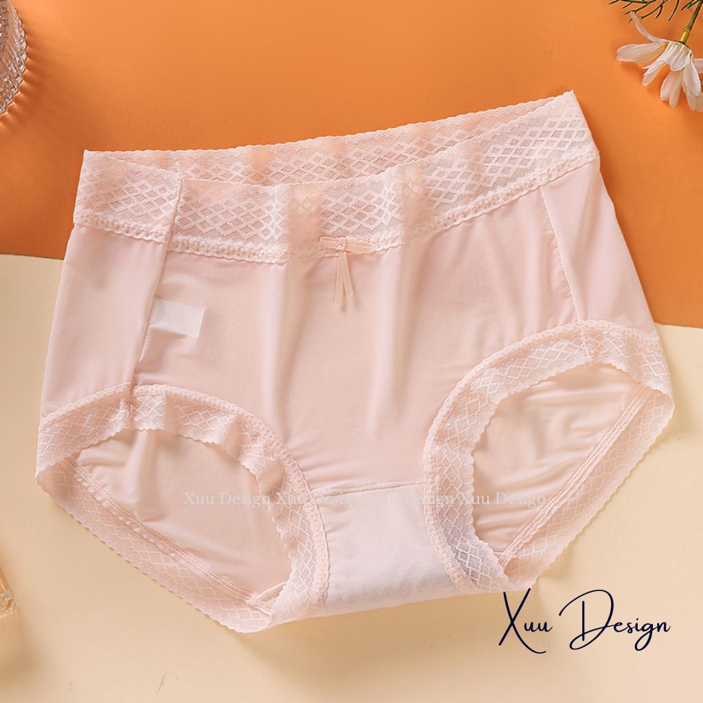 Quần lót nữ Wexuu Design vải su lạnh cao cấp, tông màu pastel phối viền ren ngọt ngào nữ tính -QC118