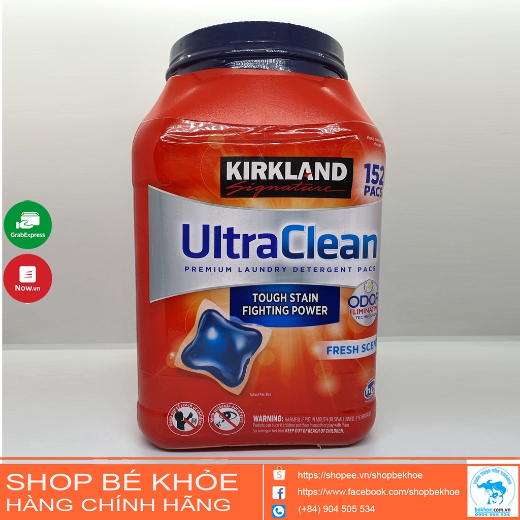 Viên giặt xả kháng khuẩn Ultra Clean - Kirkland Signature Ultra Clean 152 viên