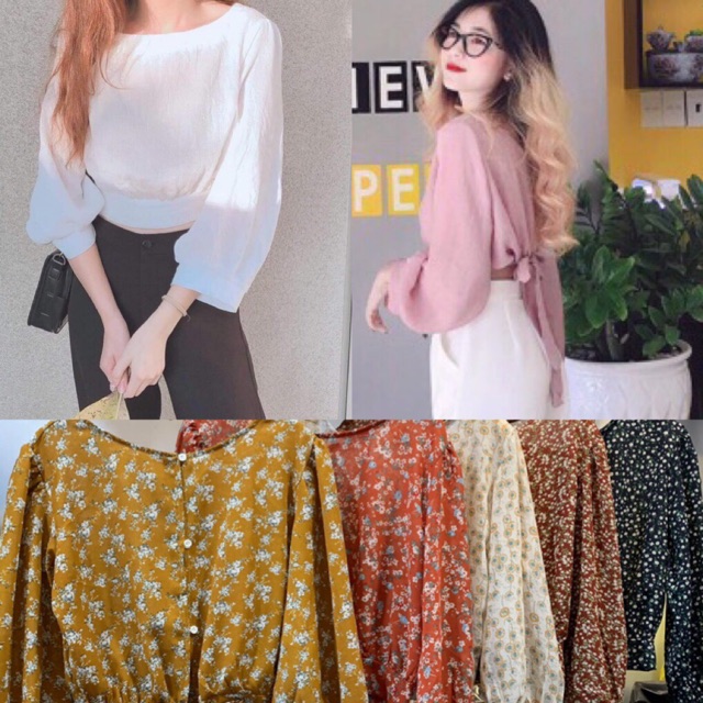 Áo thắt nơ sau hở eo
