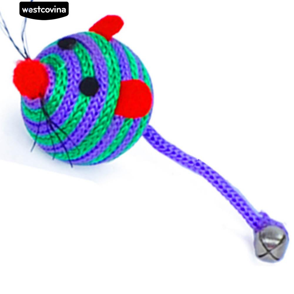 Đồ chơi quả bóng hình chuột đuôi có lục lạc thú vị cho mèo cưng