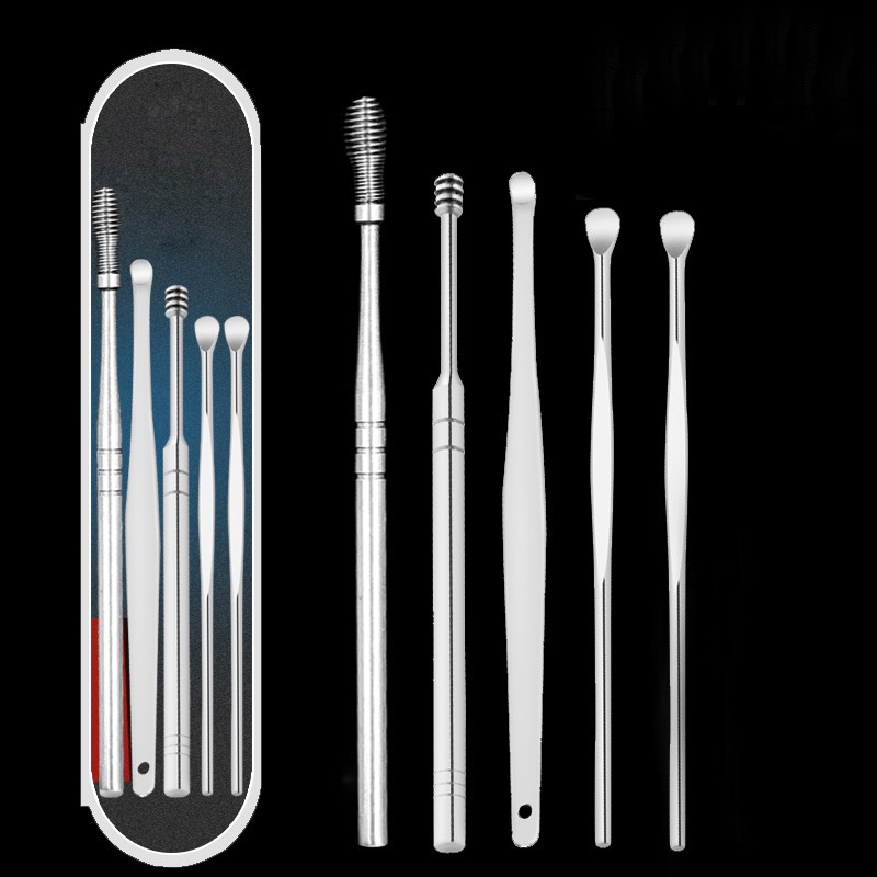 Bộ Dụng Cụ Ngoáy Tai, Lấy Ráy Tai, Massage Tai Inox 5/6/7/8 Món
