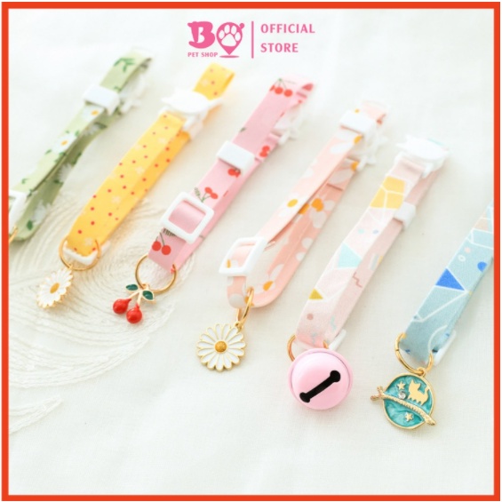 Vòng Cổ Cho Mèo Thú Cưng Có Chuông Hình Cute Cao Cấp, Chất Lượng Cao