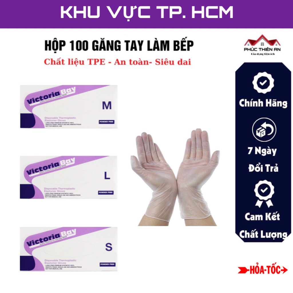 Hộp 50 đôi găng tay nấu ăn siêu dai Victoria Bay