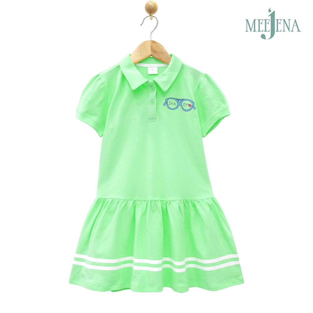 Đầm Bé Gái Cổ Sơ Mi MEEJENA Ngắn Tay Vải Cá Sấu 14-38 kg - 1827