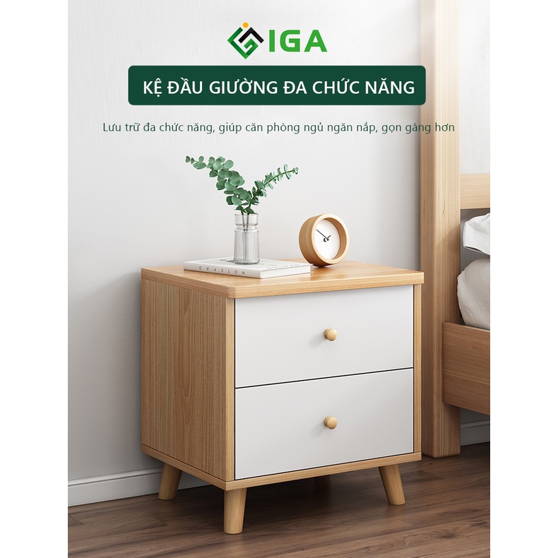 Tab đầu giường IGA , tủ đầu giường phong cách Nordic GP174