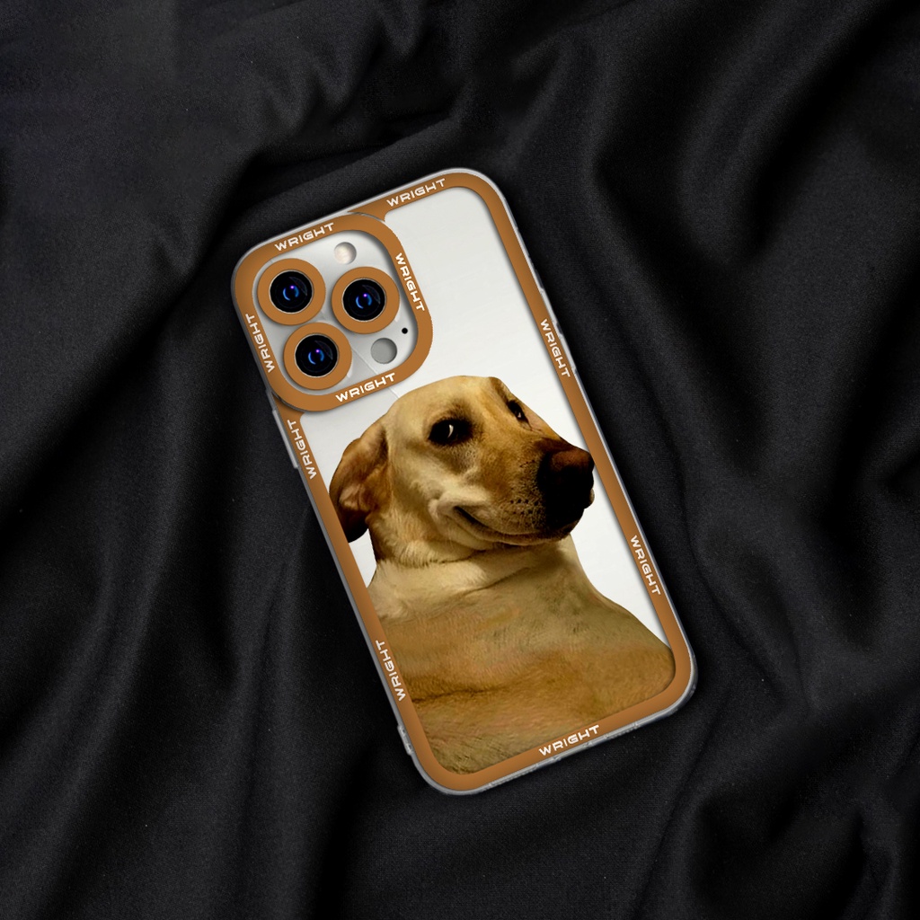 Ốp lưng iphone cạnh vuông chó ngốc hề hước Wrightcase 6plus/7/8/8plus/x/xs/11/12/pro/max/plus/promax