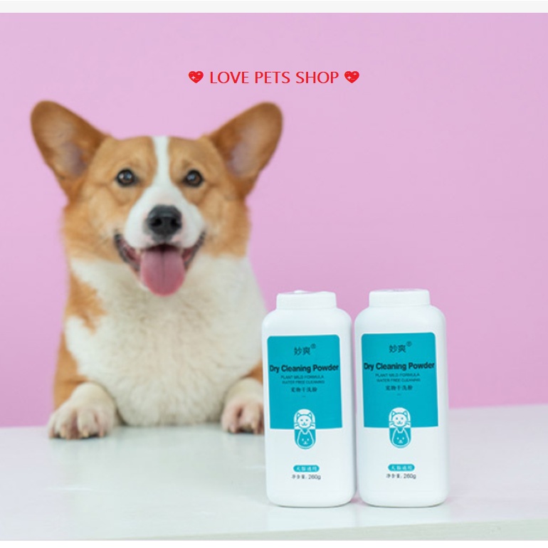 BỘT TẮM KHÔ CHO CHÓ MÈO 260 GRAM - LOVE PETS SHOP