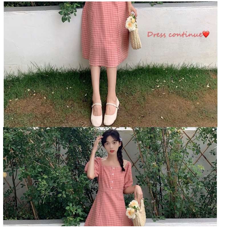 Đầm Tay Ngắn Cổ Chữ V Thiết Kế Độc Đáo Hợp Thời Trang | BigBuy360 - bigbuy360.vn