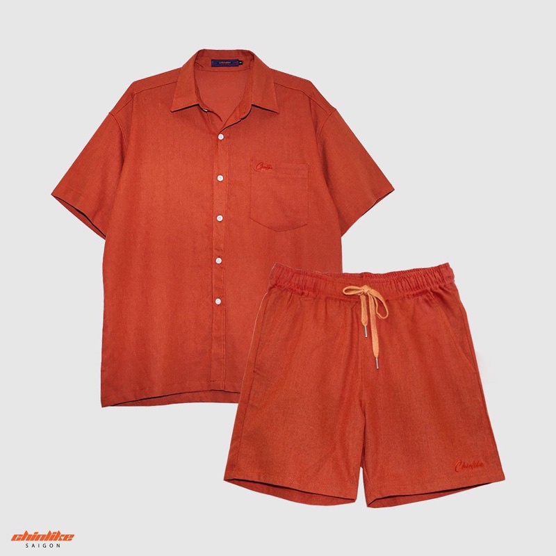 CHINLIKE-ORANGE LINEN SET