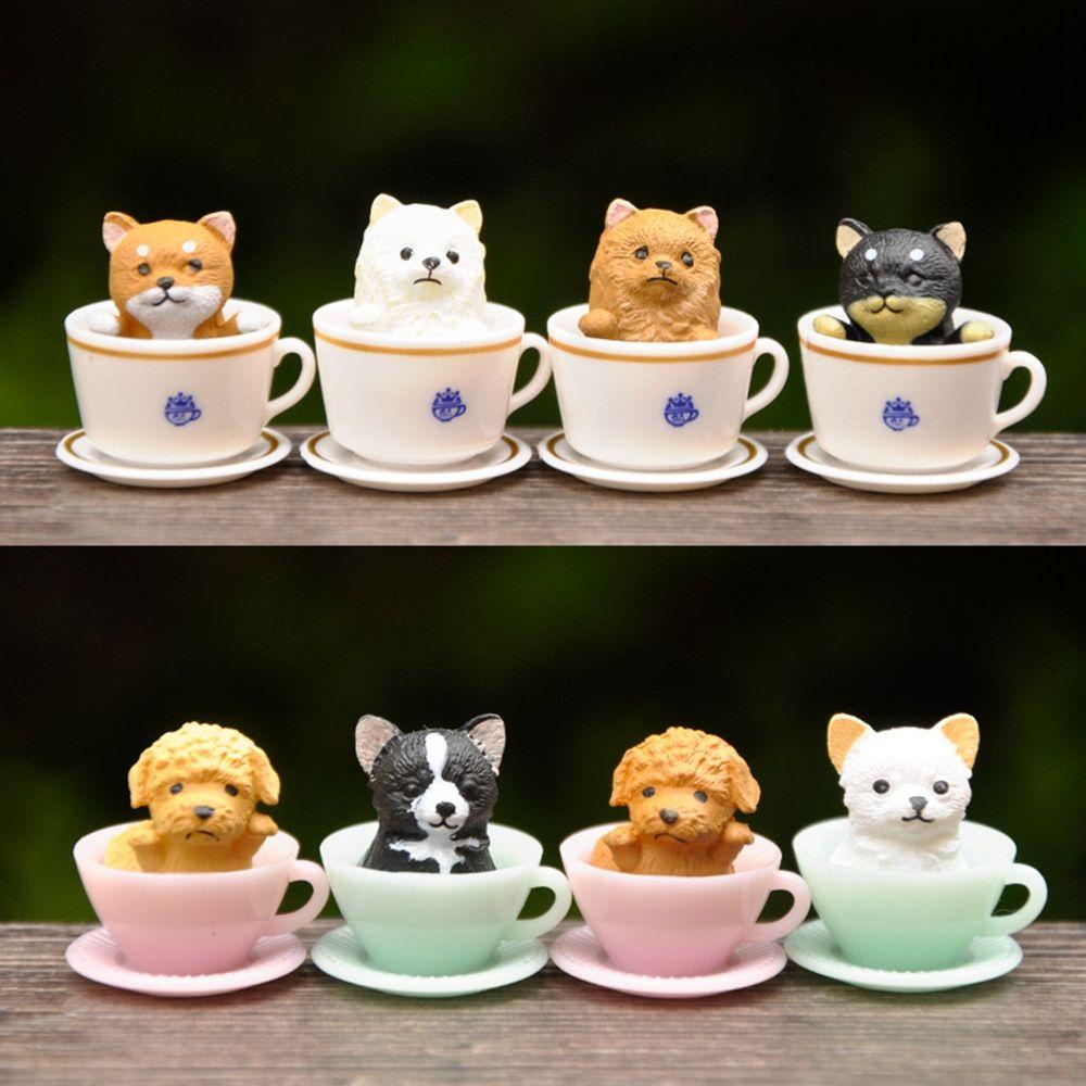 Set 8 Mô Hình Chó / Mèo Mini Dễ Thương Trang Trí Bánh Kem Sinh Nhật Cho Bé