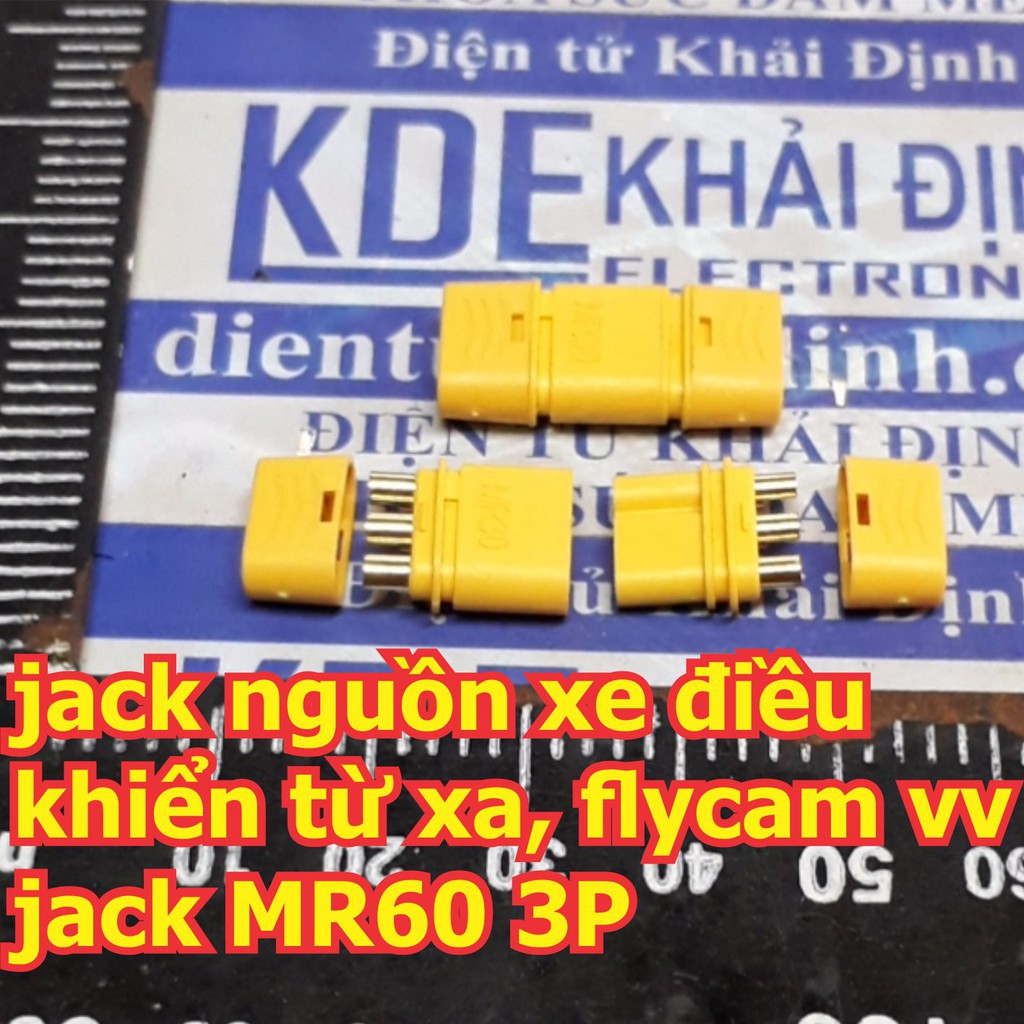 bộ đầu đực + cái jack nguồn động cơ dòng cao vv jack MR MR30, 3 chân 3P kde5934